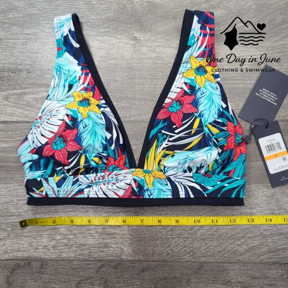 Tommy Hilfiger Floral V Neck Bikini Top Size S - Picture 5 of 6